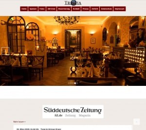 Münchner Webdesign, und Betreuung Restaurant Troja München
